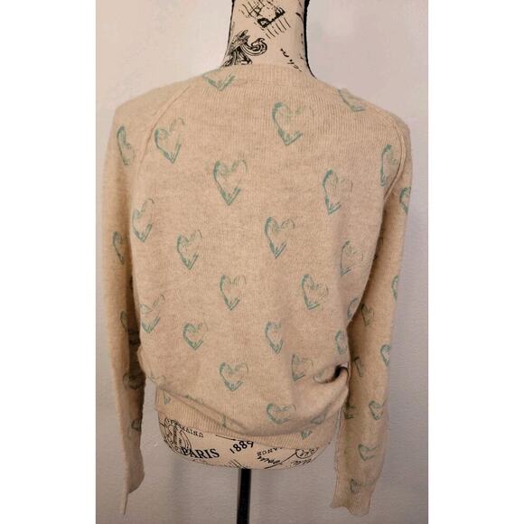 Dtlm Hearts Sweater Womens SZ Small 100% Cashmere Crewneck Relaxed - Picture 6 of 10